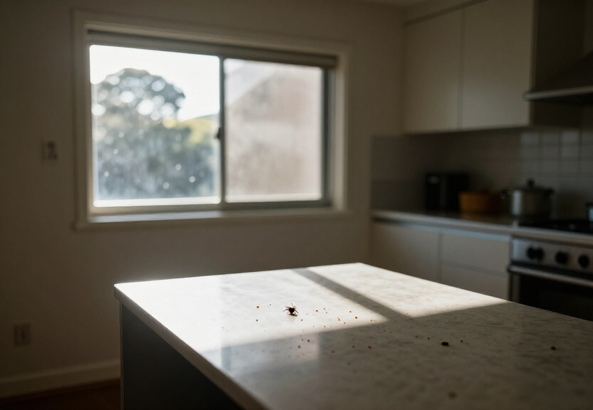 Rodent droppings and nesting material in a North Ryde roof space